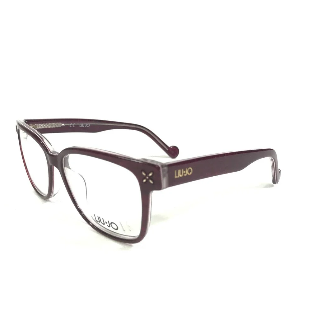 Liu Jo Eyeglasses Frames LJ2650 609 Burgundy Purple Denim Print Gold 52-15-135